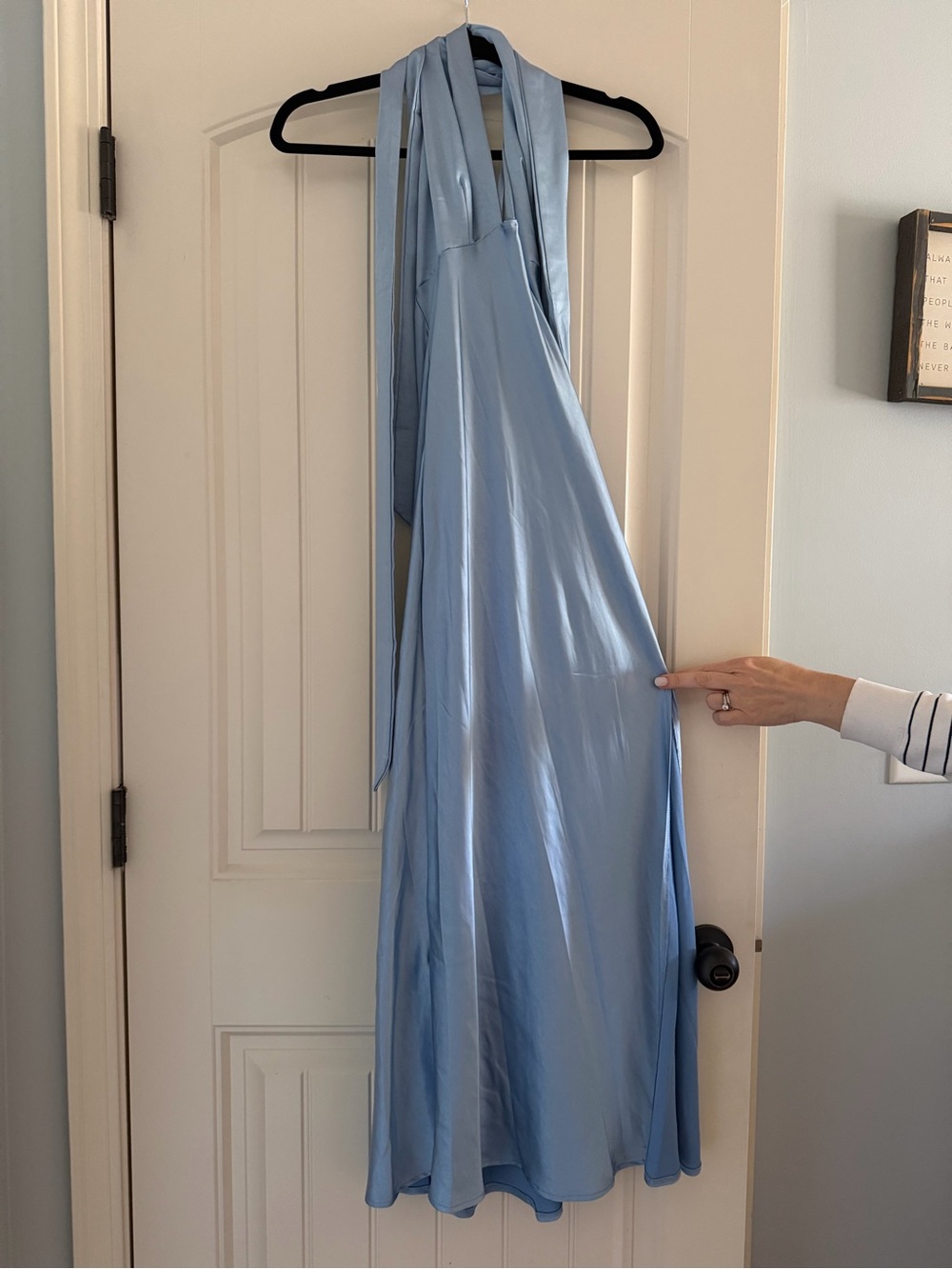 Hello Molly Light Blue Satin Maxi Dress